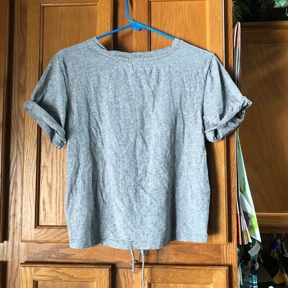 JOIE Lizeth Lace-Up Corset Tee Heather Gray - M - Picture 6 of 9